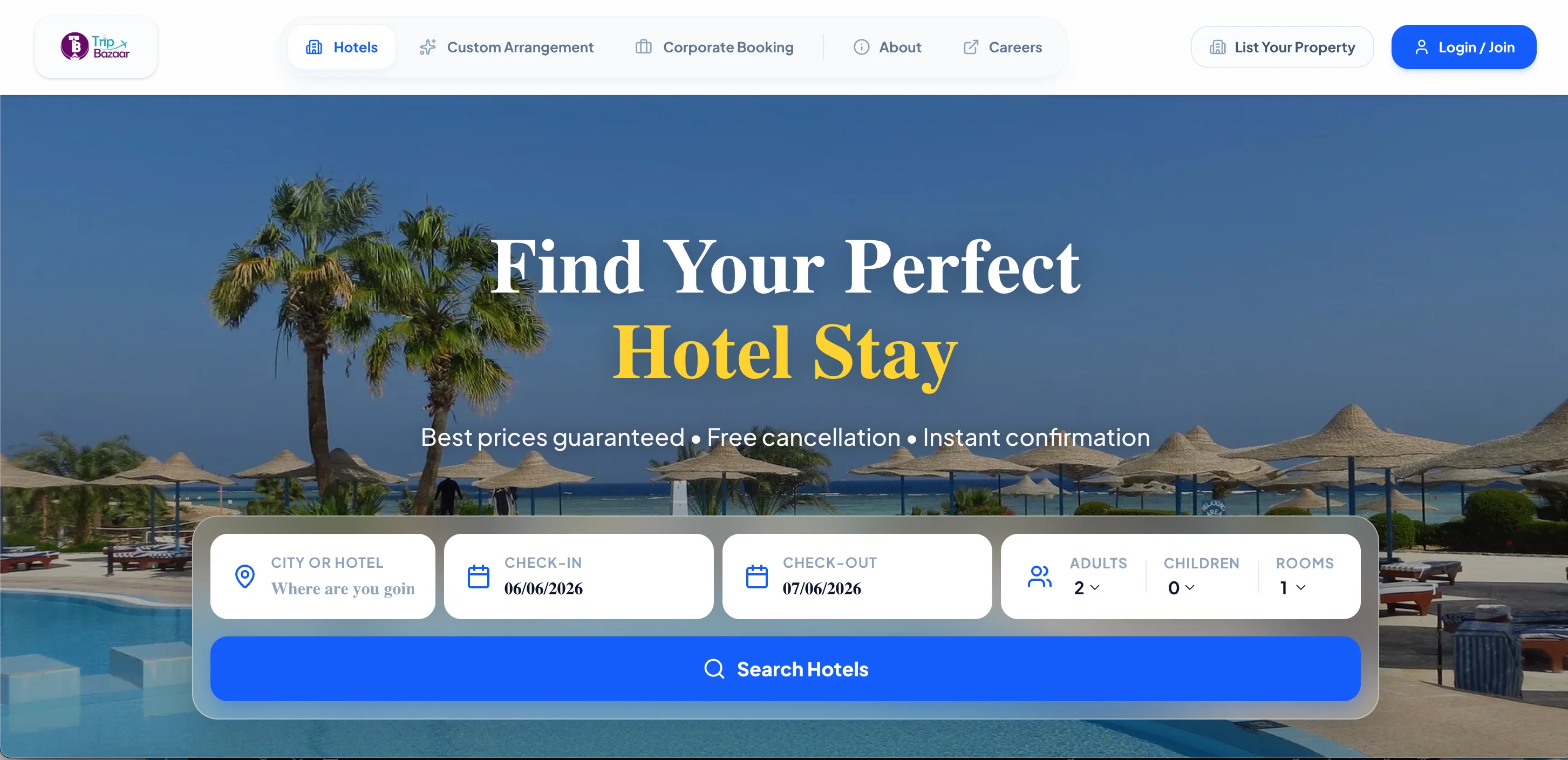 TripBazaar – Premium Hotel Booking Platform